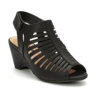 Black Soda Wedges EUC Size 6